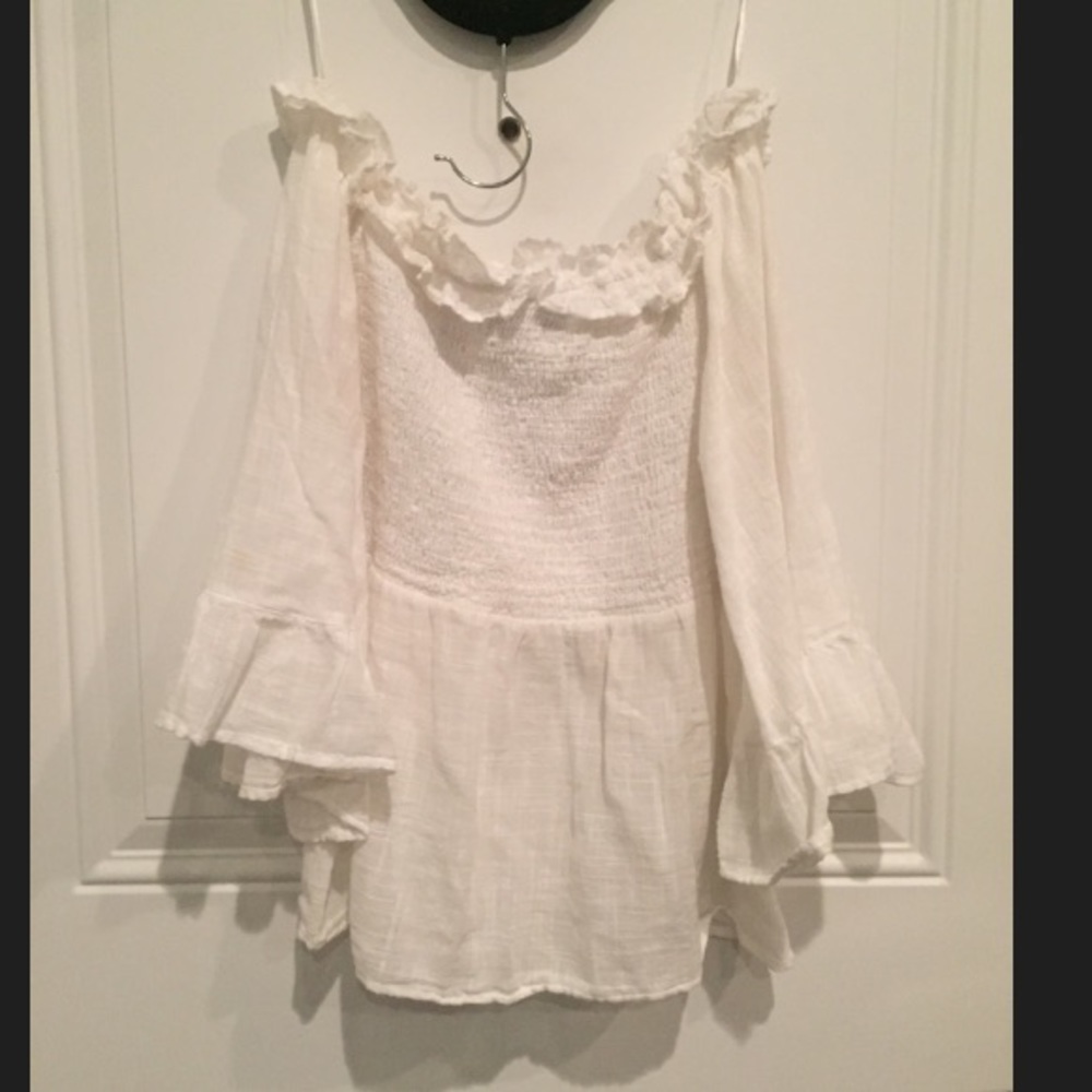 Zara smocked off the shoulder blouse